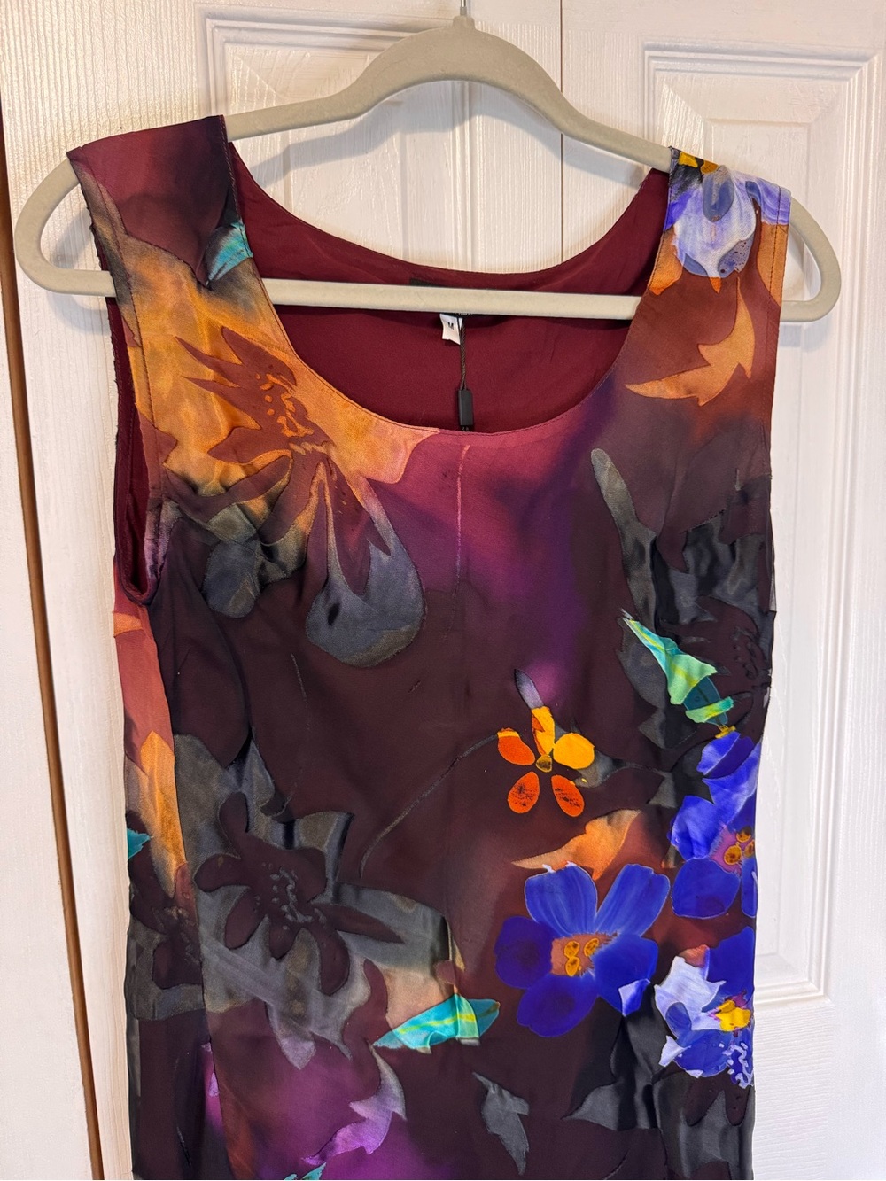 Ampour Floral Watercolor Sleeveless Layered Dress Vibrant Multicolor Size Medium - Picture 4 of 15